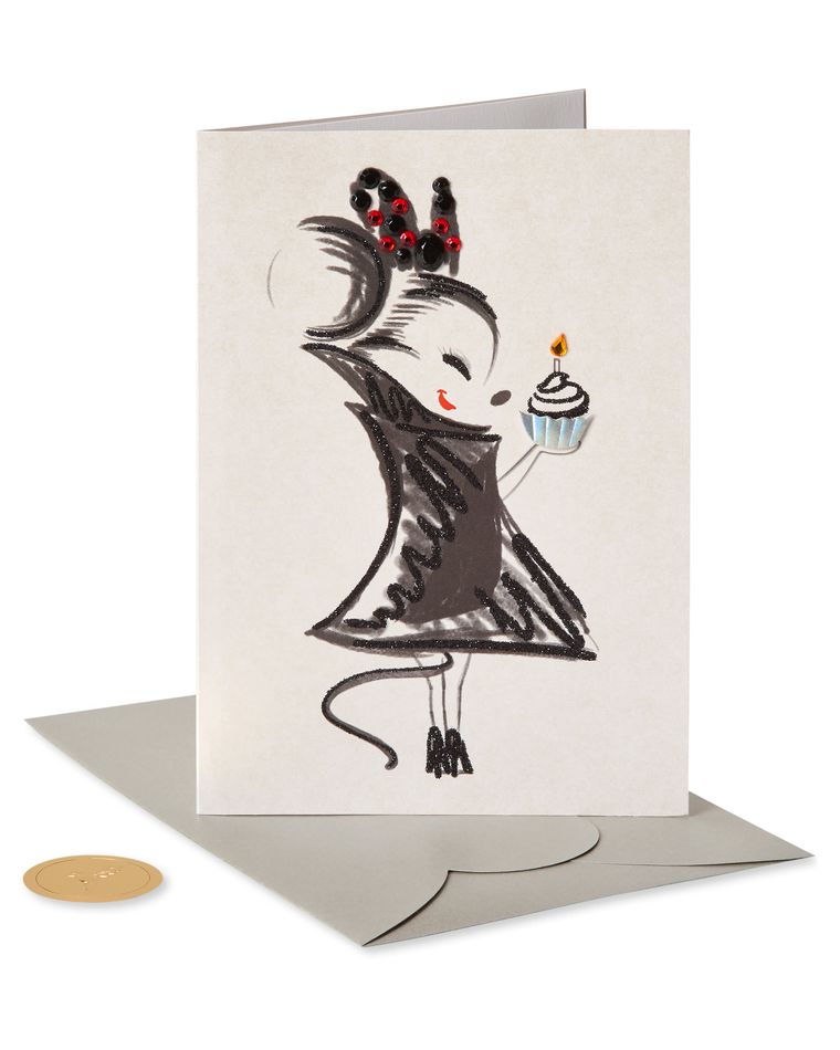 Minnie And Cupcake Birthday Greeting Card 