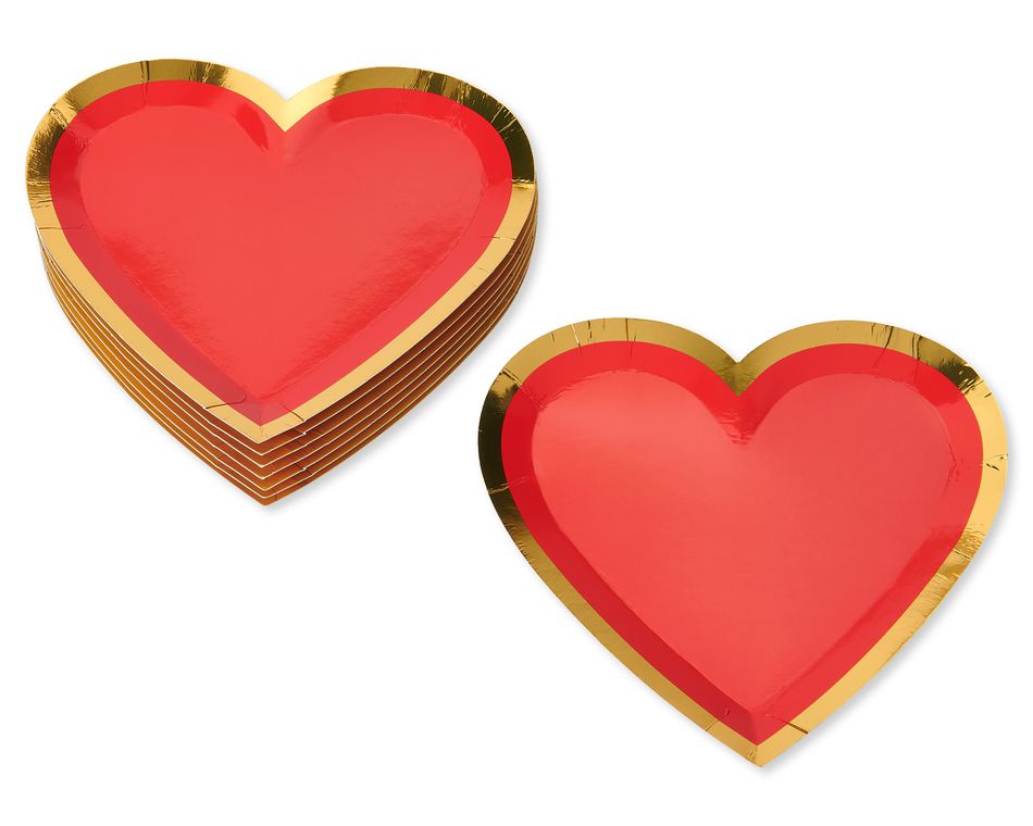 Valentine's Day Heart Dessert Plate, 8-Count