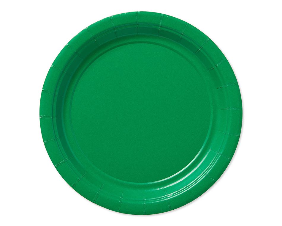 festive green dessert round plate 20 ct