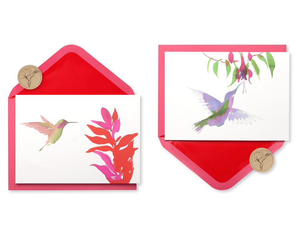 Watercolor Hummingbirds Keepsake Boxed Blank Cards and Envelopes, 20-Count