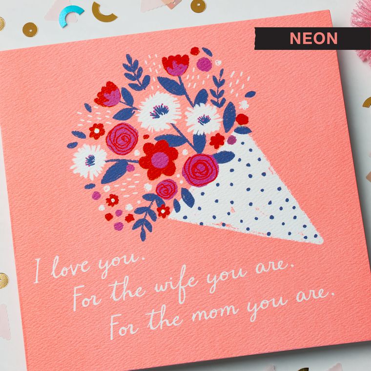 Beautiful Bouquet Mother's Day Card for Wife