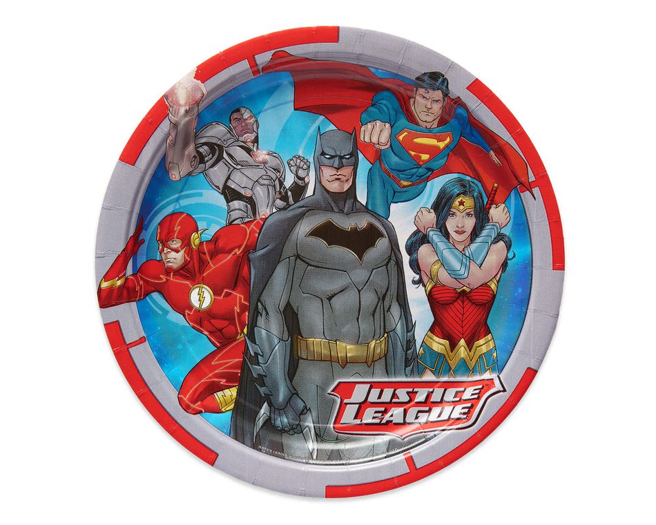 Justice League 8-Count Dinner Round Plates