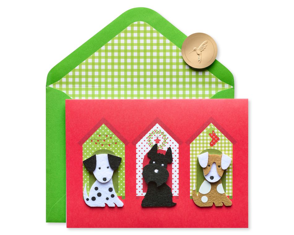 Dog Houses Christmas Greeting Card 
