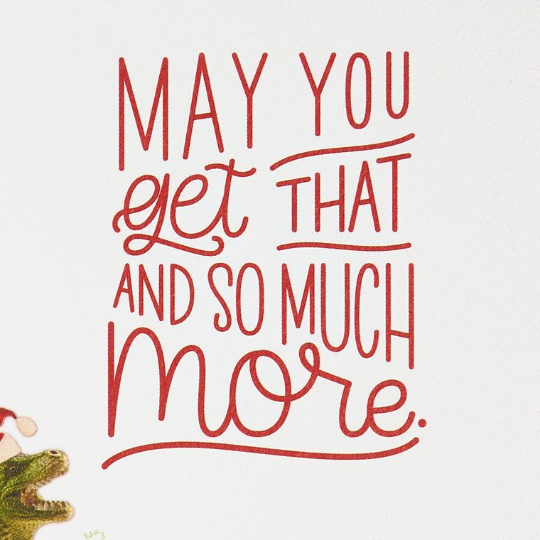 Dinosaur Money and Gift Card Holder Greeting Card - Christmas, Happy Holidays