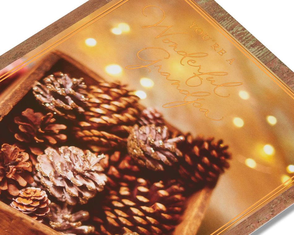 Pine Cones Christmas Card for Grandpa 