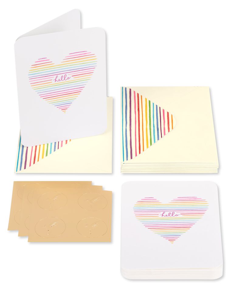 Heart Boxed Blank Note Cards with Envelopes, 14-Count
