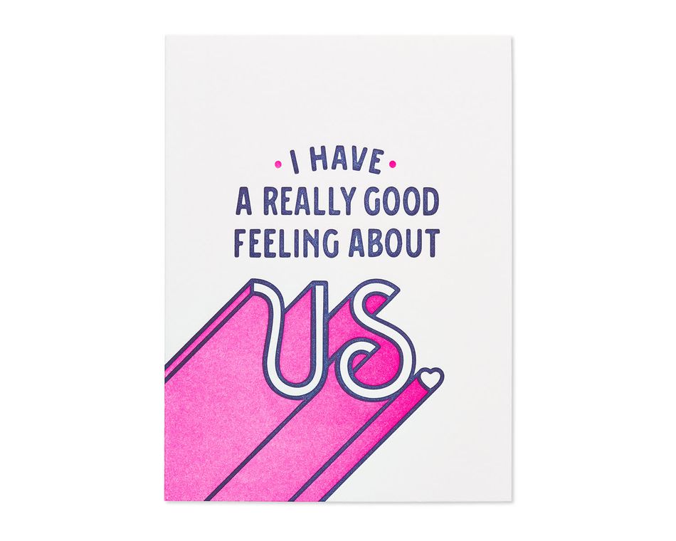 good feeling about us romantic card