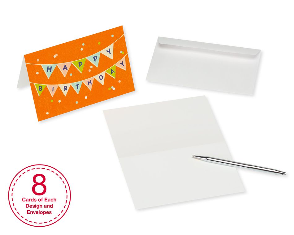 Birthday Greeting Card Bundle with White Envelopes, 48-Count