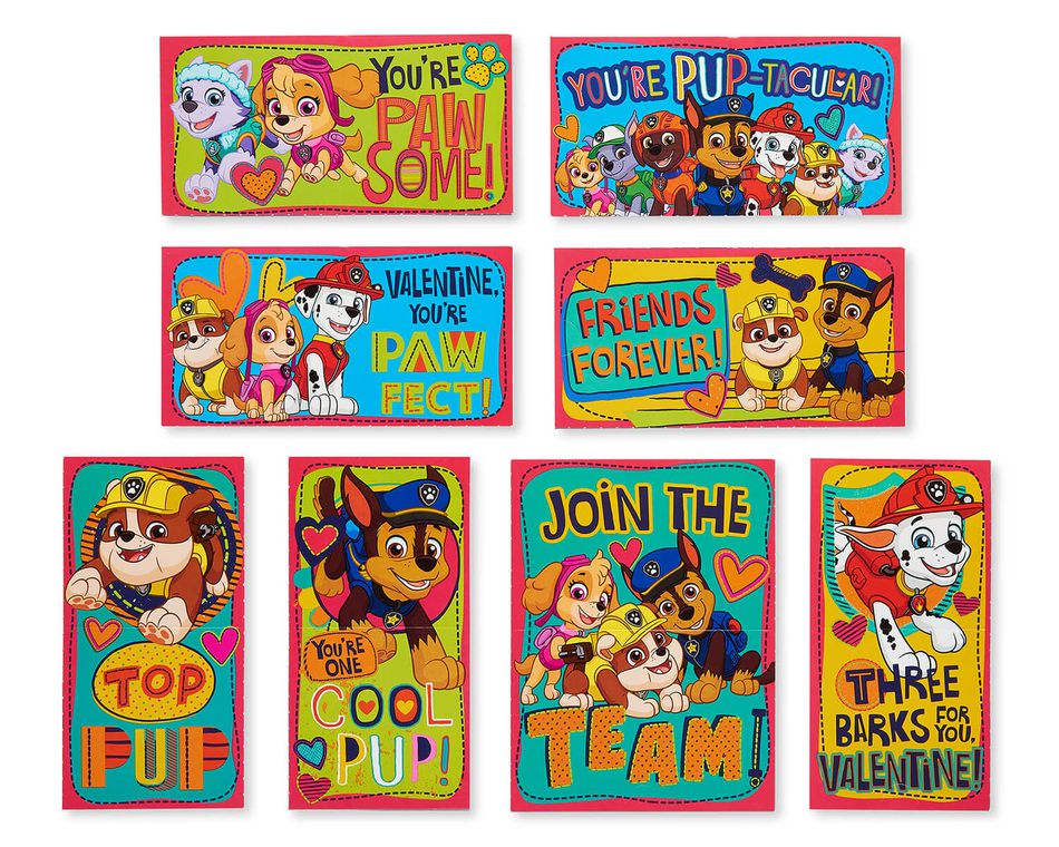 Nickelodeon Paw Patrol Hearts Valentine's Day Exchange Cards, 32-Count
