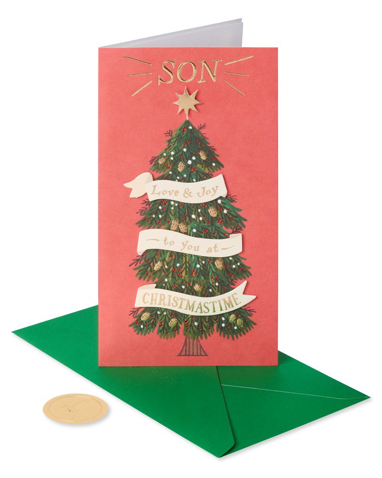 Love and Joy Christmas Greeting Card for Son 