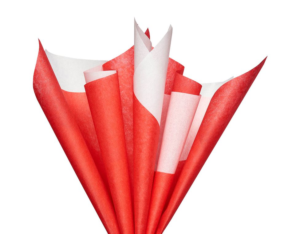 Red and White Tissue Paper, 125-Sheets
