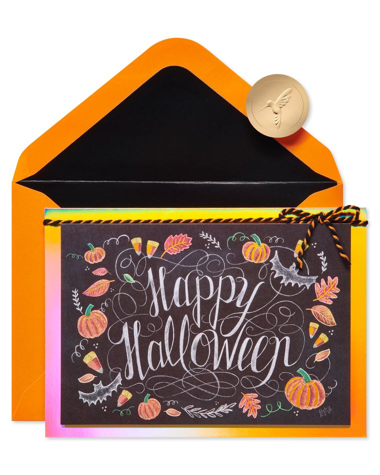 Chalkboard Happy Halloween Greeting Card