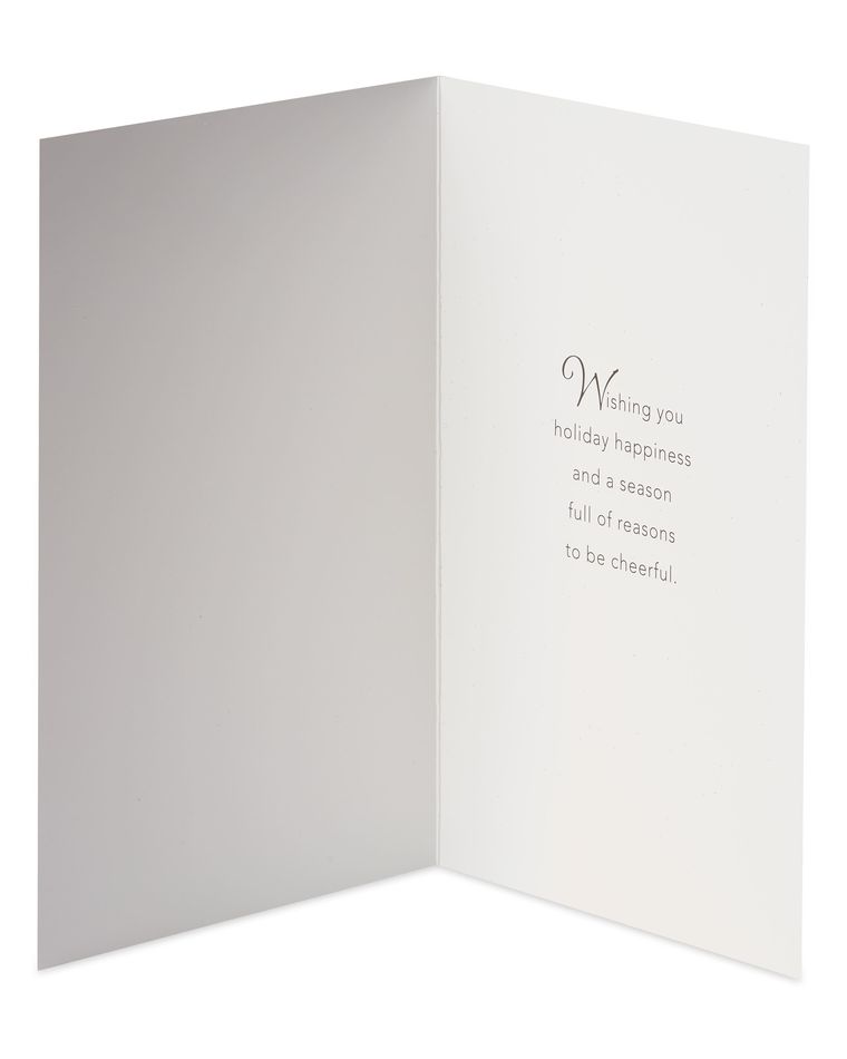 Premium Gold Lettering Tree Christmas Boxed Cards and Gold Foil-Lined White Envelopes, 14-Count