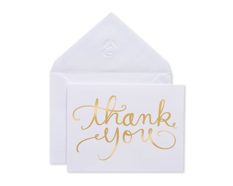 Gold Thank You Cards and Envelopes, 20-Count