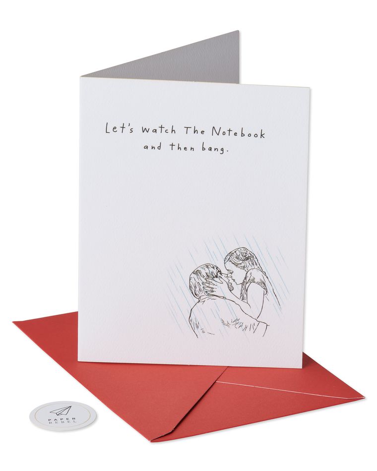 notebook and bang valentine's day card
