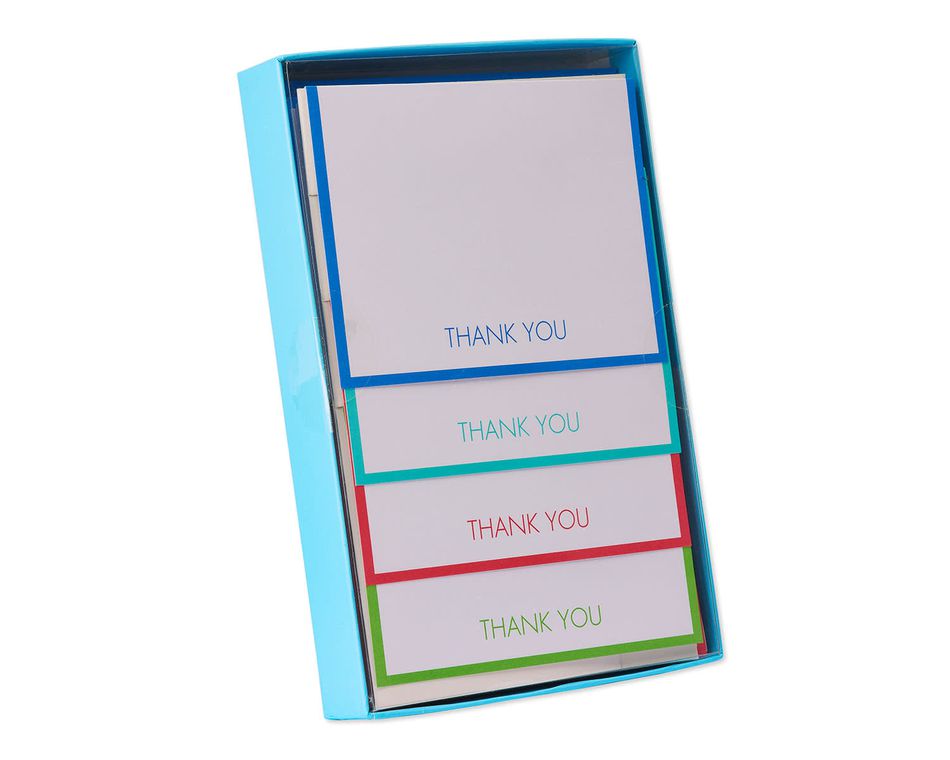 bright-bordered thank you notes