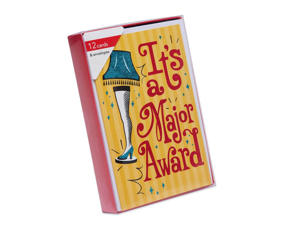 A Christmas Story Leg Lamp Boxed Cards and White Envelopes, 12-Count