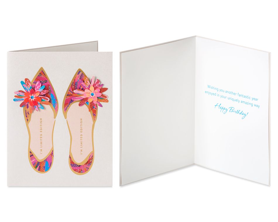 Shoes and Terrarium Birthday Greeting Card Bundle for Her, 2-Count