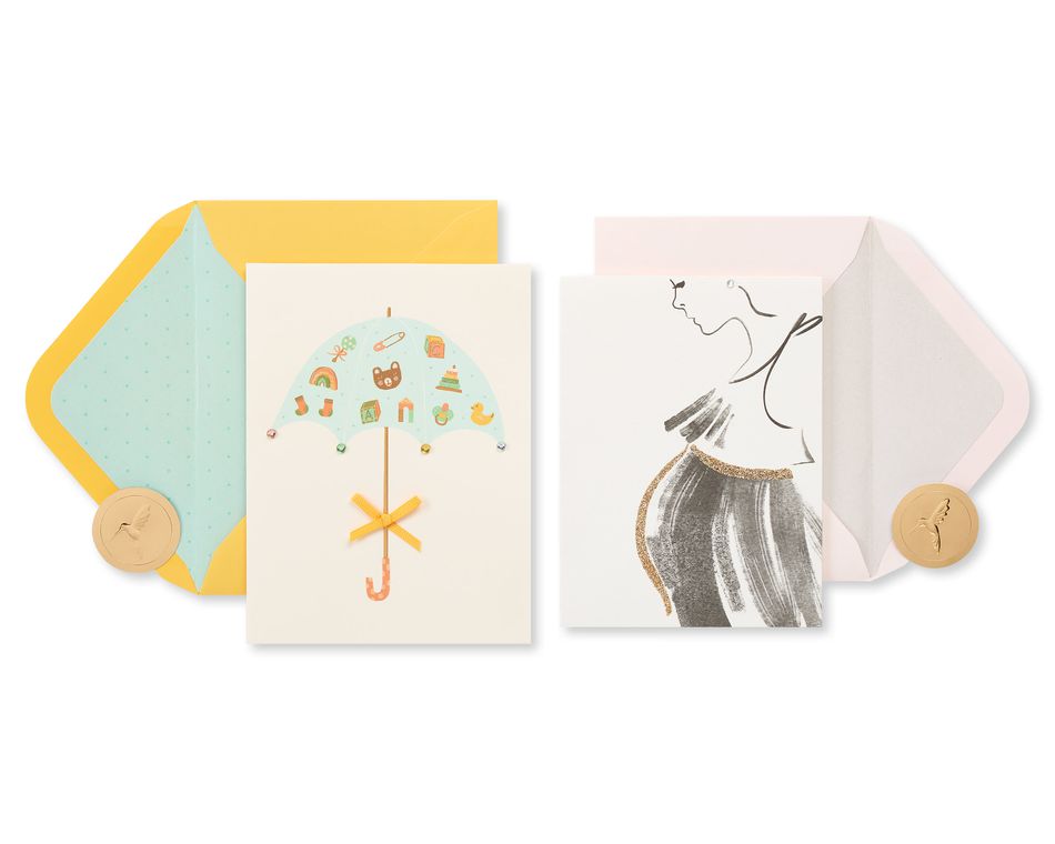 Mom-to-Be Baby Shower Greeting Card Bundle, 2-Count