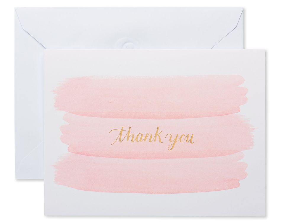 Blush and Rose Gold Foil Blank Note Cards