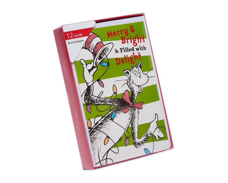 Dr. Seuss Christmas Boxed Cards and White Envelopes, 12-Count