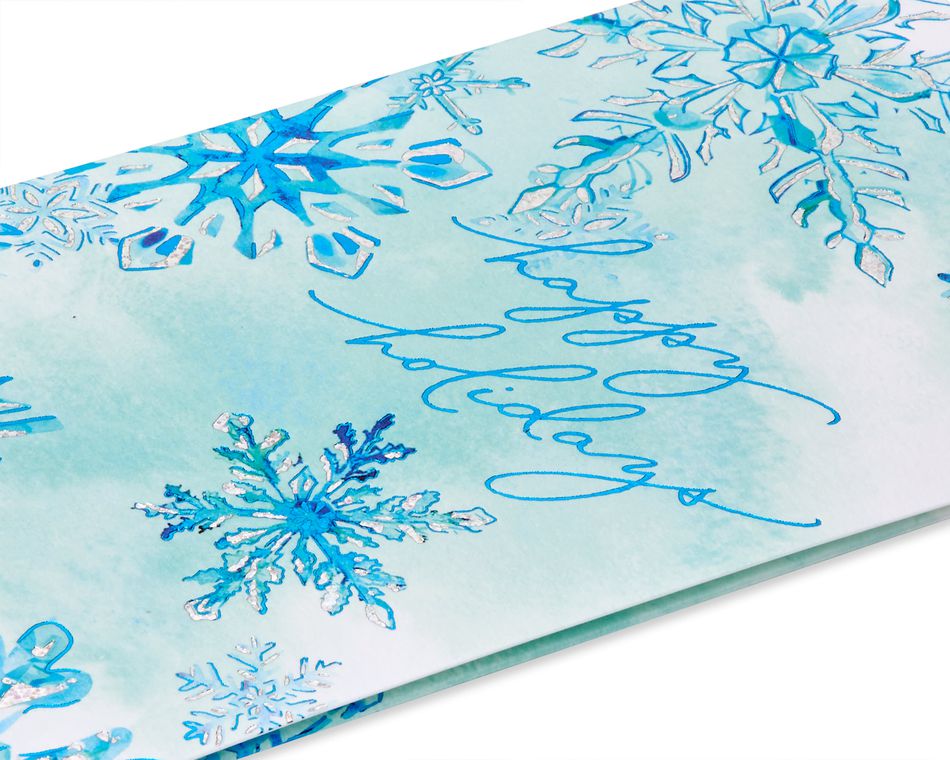 Watercolor Snowflakes Happy Holidays Greeting Card