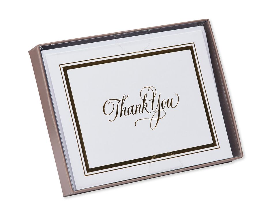 framed in gold thank you notes