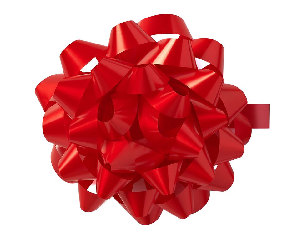 large red ribbon bow
