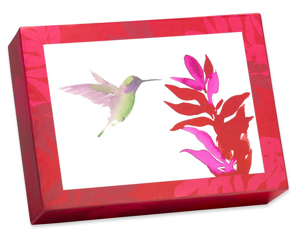 Watercolor Hummingbirds Keepsake Boxed Blank Cards and Envelopes, 20-Count