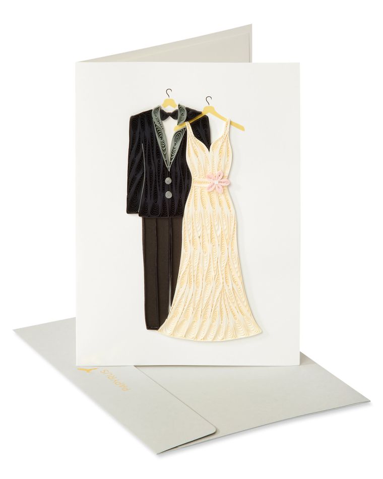 Bride and Groom Wedding Quilling Greeting Card 