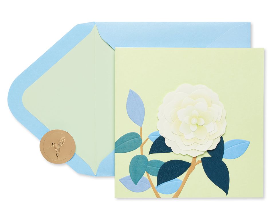 White Rose Friendship Blank Greeting Card 