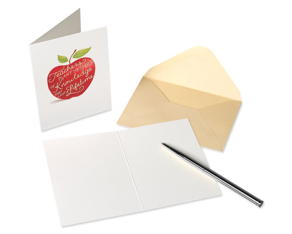 Apple for Teacher Blank Note Cards with Envelopes, 14-Count