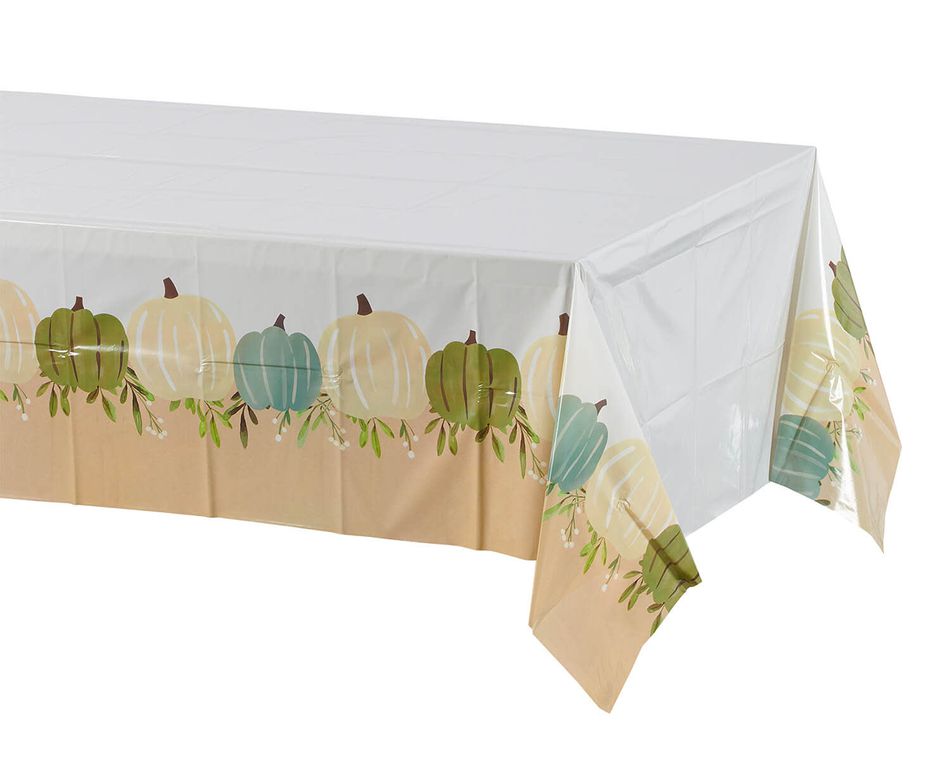 Thanksgiving Medley Plastic Table Cover, 54 in. x 96 in.