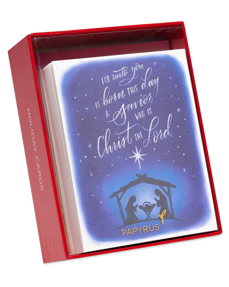 Manger Religious Christmas Cards Boxed, 20-Count