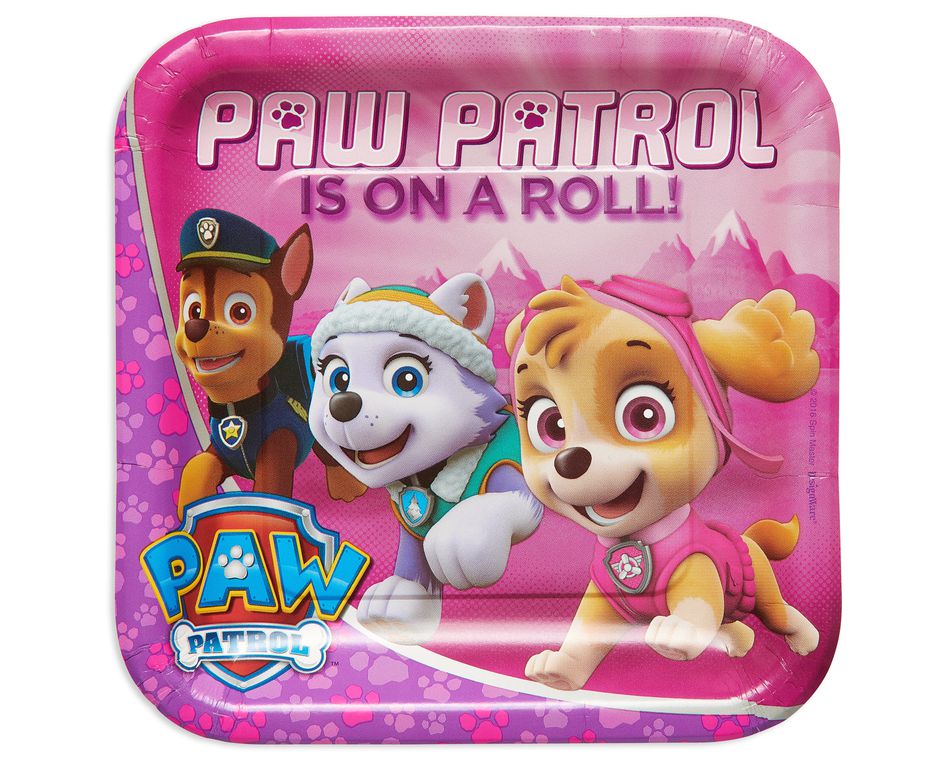 paw patrol pink dinner plate 8 ct