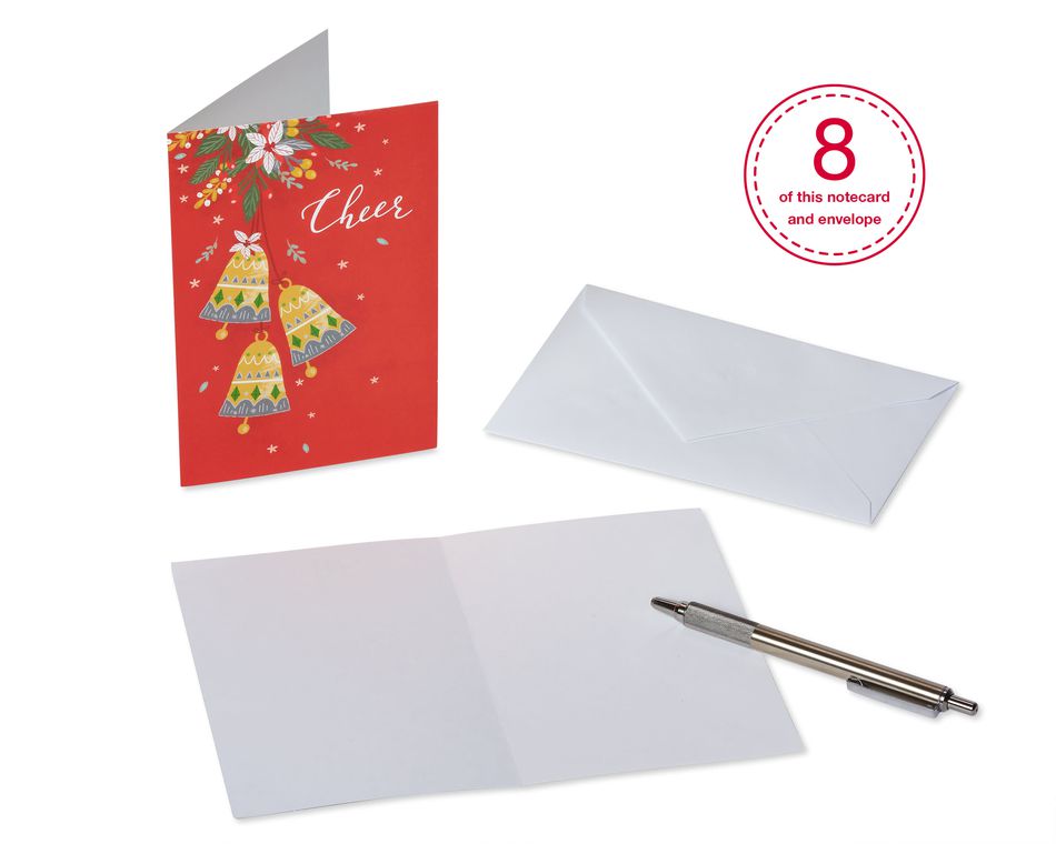 Traditional Christmas Greeting Card Bundle with White Envelopes, 48-Count