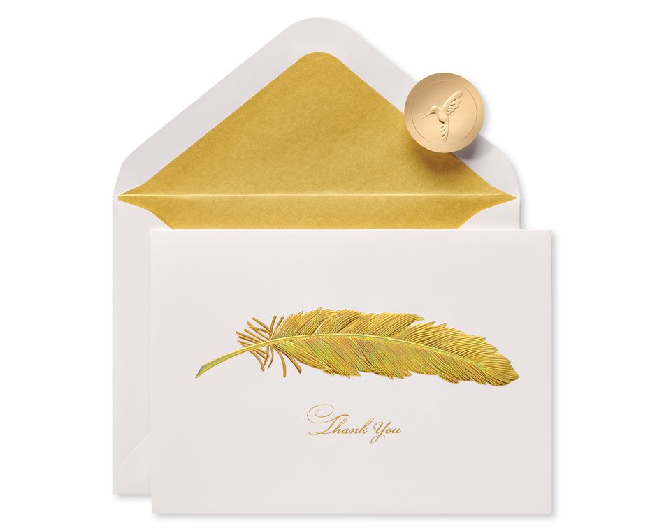 Feather Blank Thank You Greeting Card