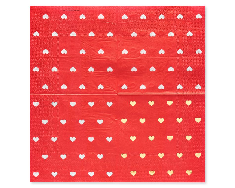 Valentine's Day Heart Lunch Napkins, 20-Count