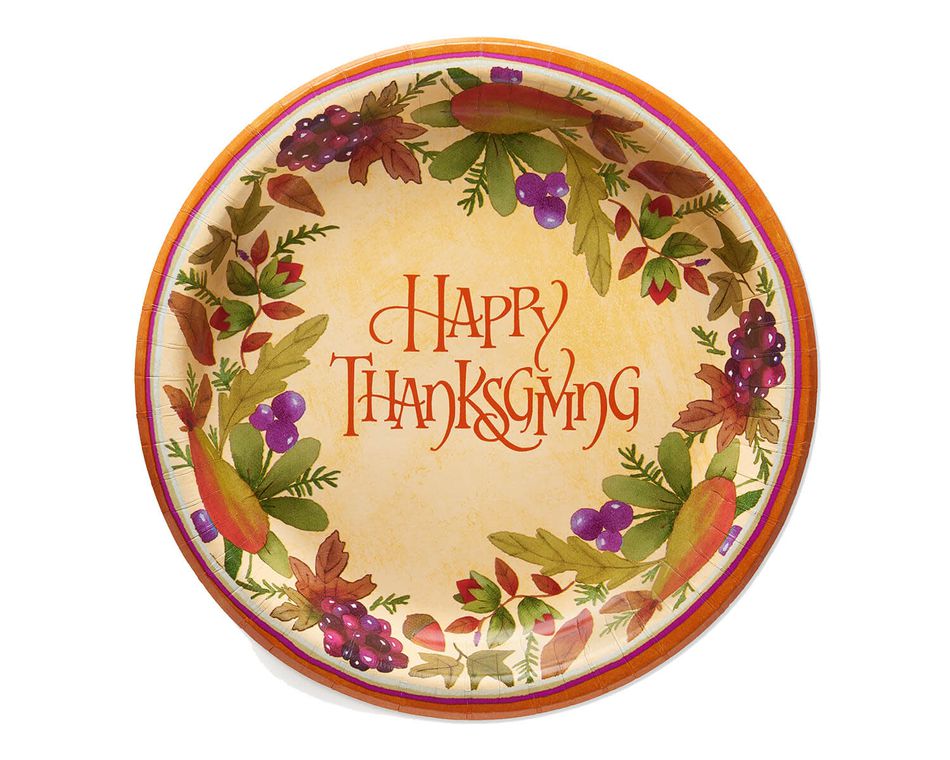 Thanksgiving Medley Paper Dinner Plates, 8-Count
