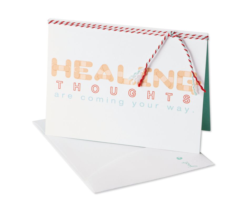 healing thoughts get well card