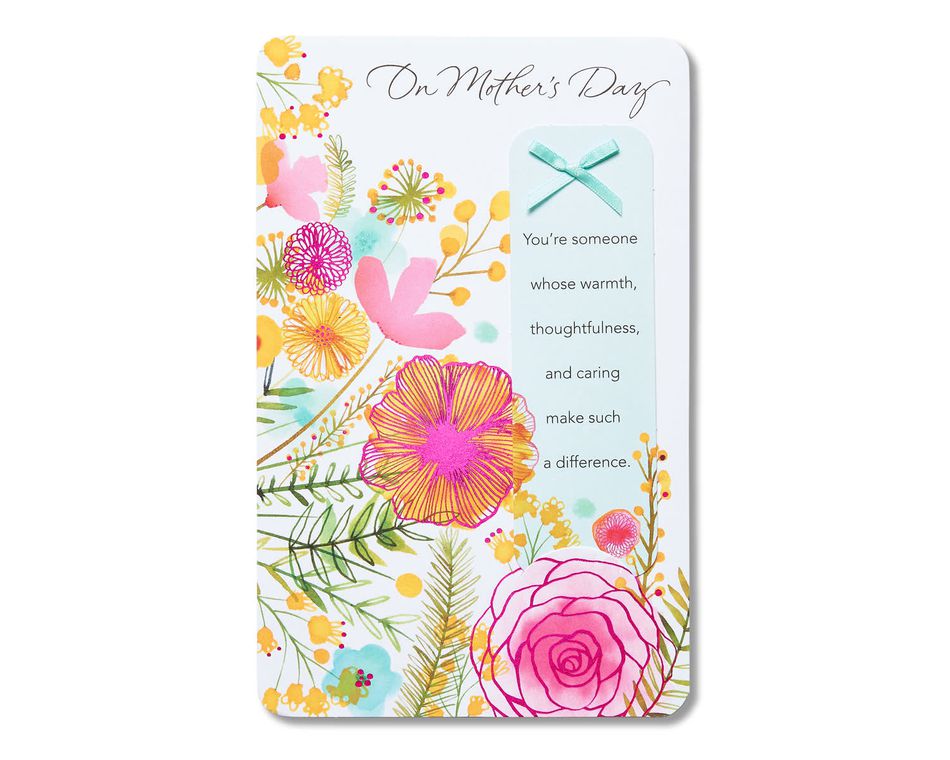 warmth thoughtfulness and caring mother's day card