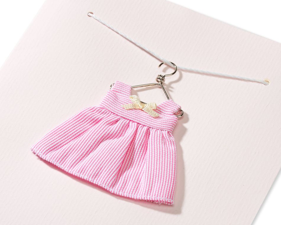 Tiny Tots Pink Dress New Baby Greeting Card