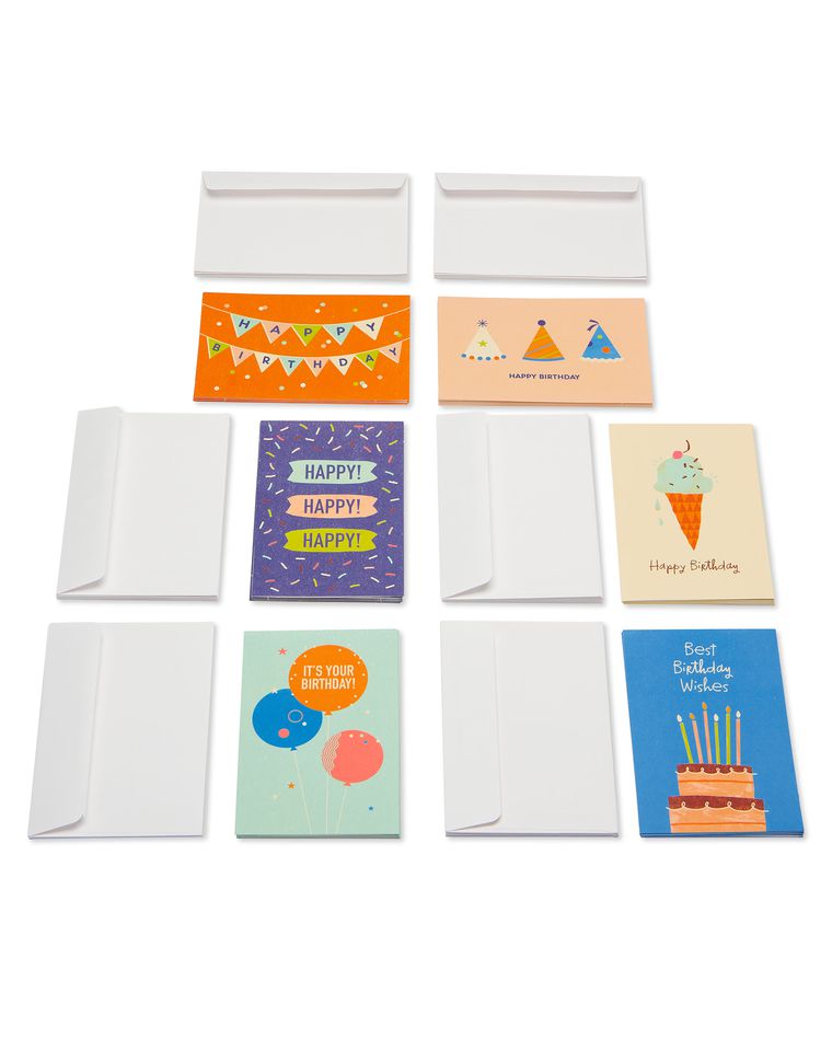 Birthday Greeting Card Bundle with White Envelopes, 48-Count
