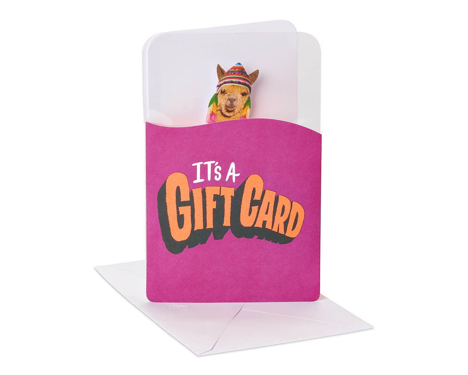 Funny Llama Gift Card Holder Birthday Card