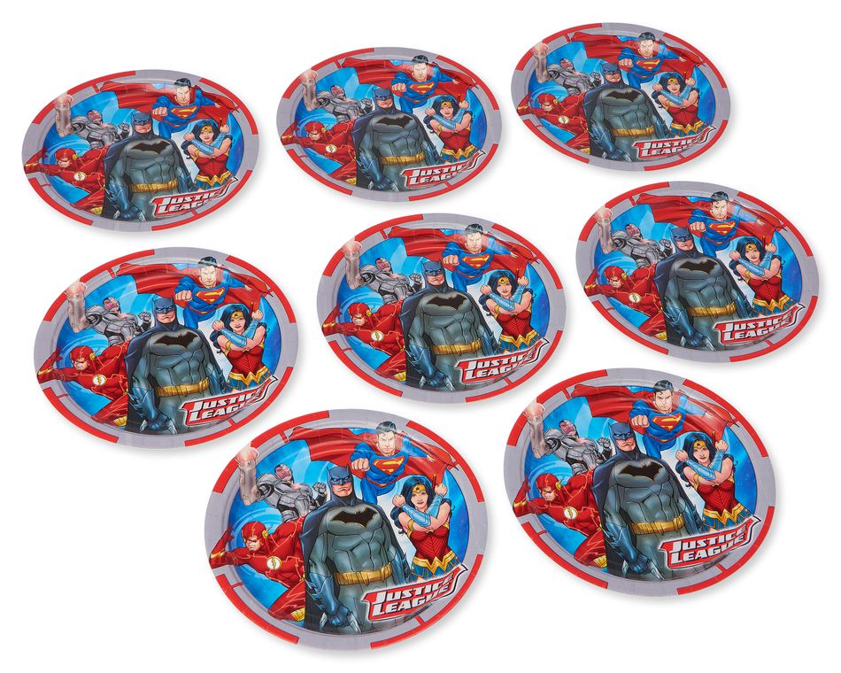 Justice League 8-Count Dinner Round Plates