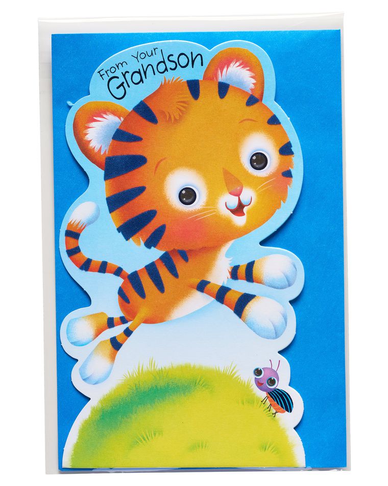 Tiger Father's Day Card for Grandpa from Grandson 