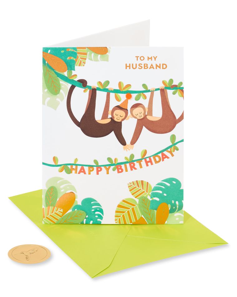 Monkey Around Birthday Greeting Card
