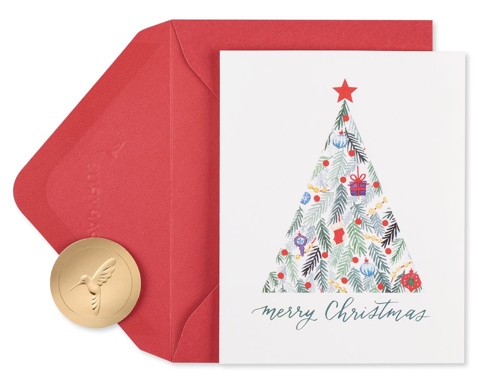 Merry Christmas Tree Christmas Cards Boxed, 20-Count