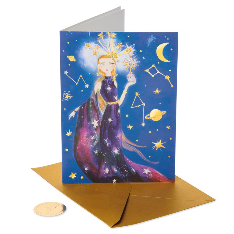 Celestial Girl Birthday Greeting Card