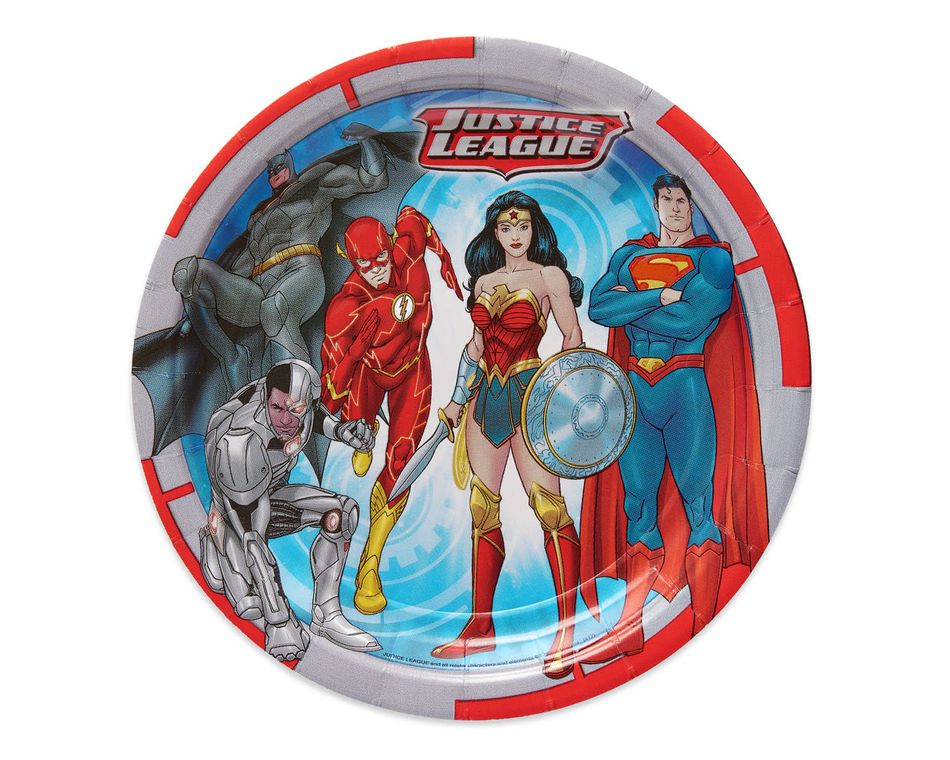 Justice League 8-Count Dessert Round Plates